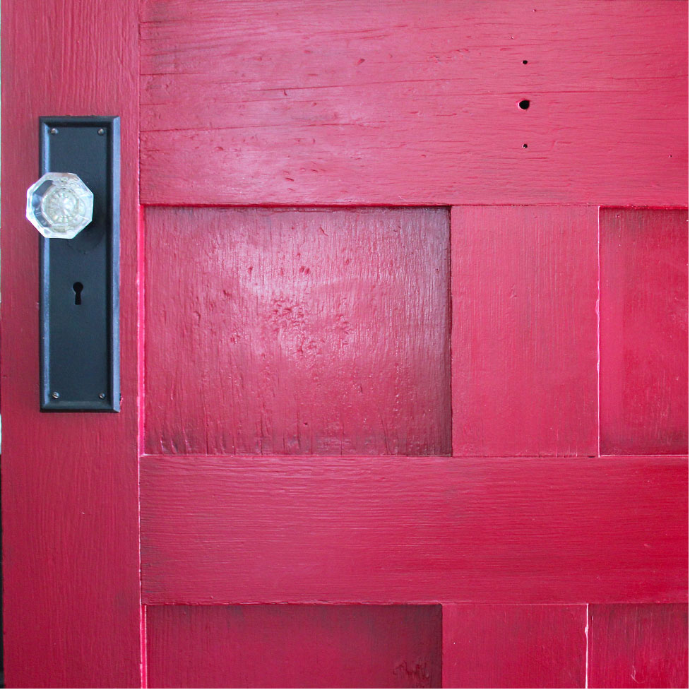 Colorful red front door