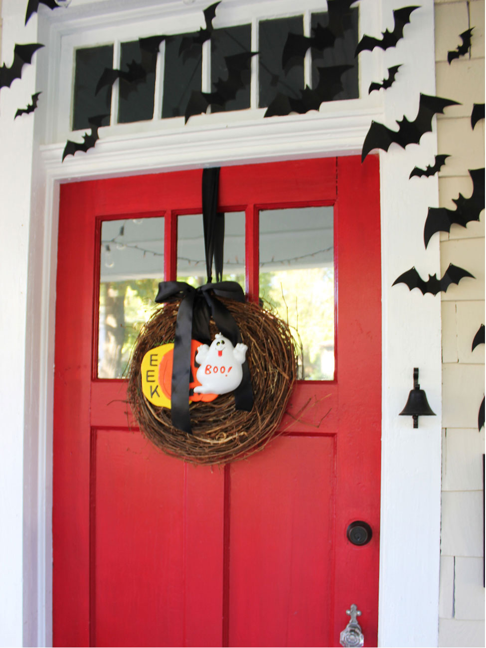 Halloween Bats on Front Door