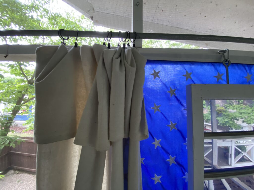 DIY Curtains - Drop Cloth + Metal Rings with Clips