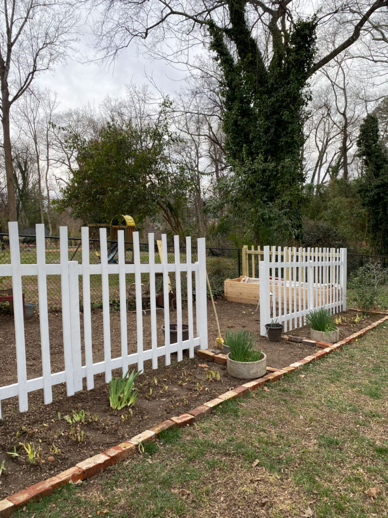 White Picket Fence Around the Potager Garden