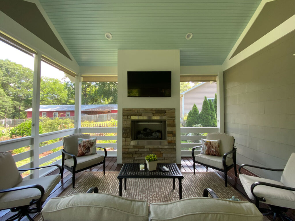 Screened Porch Fireplace