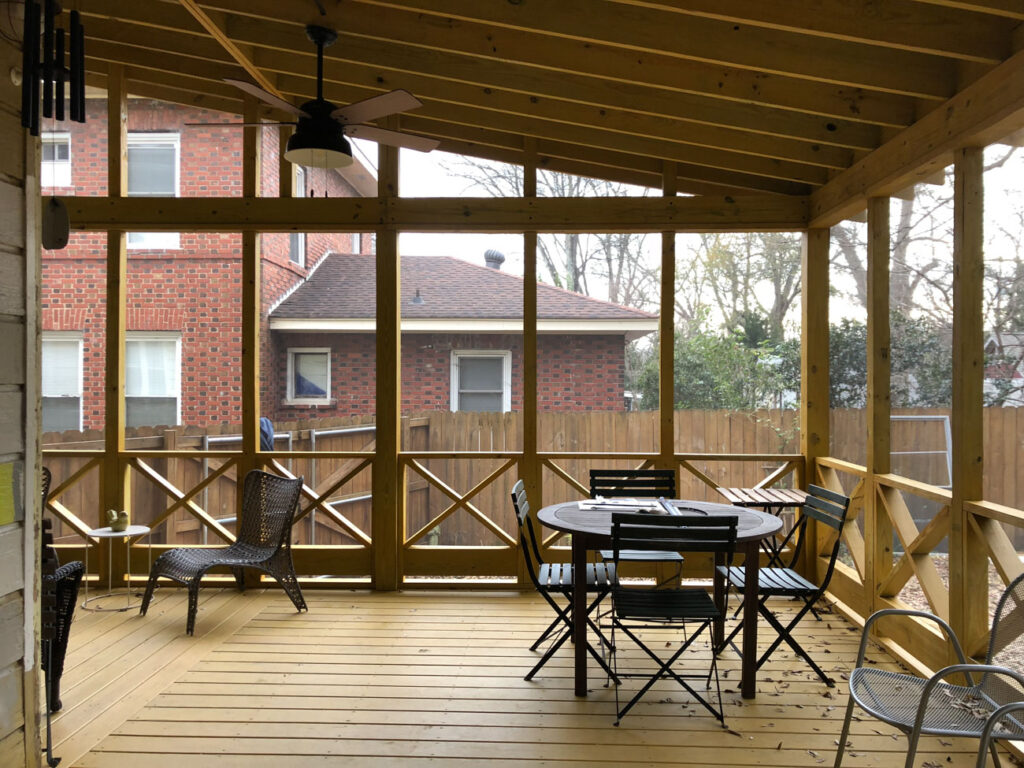 X Railings on Screened Porch