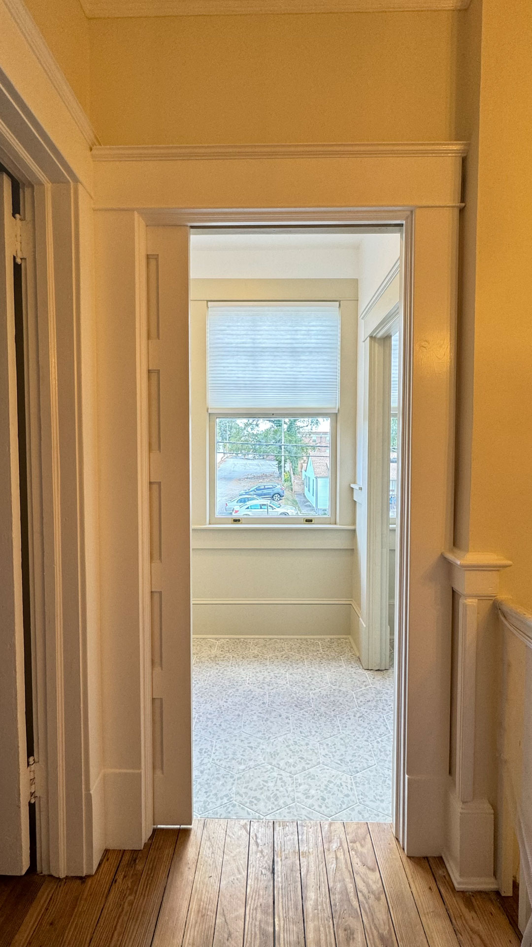 Hallway View of New Bathroom