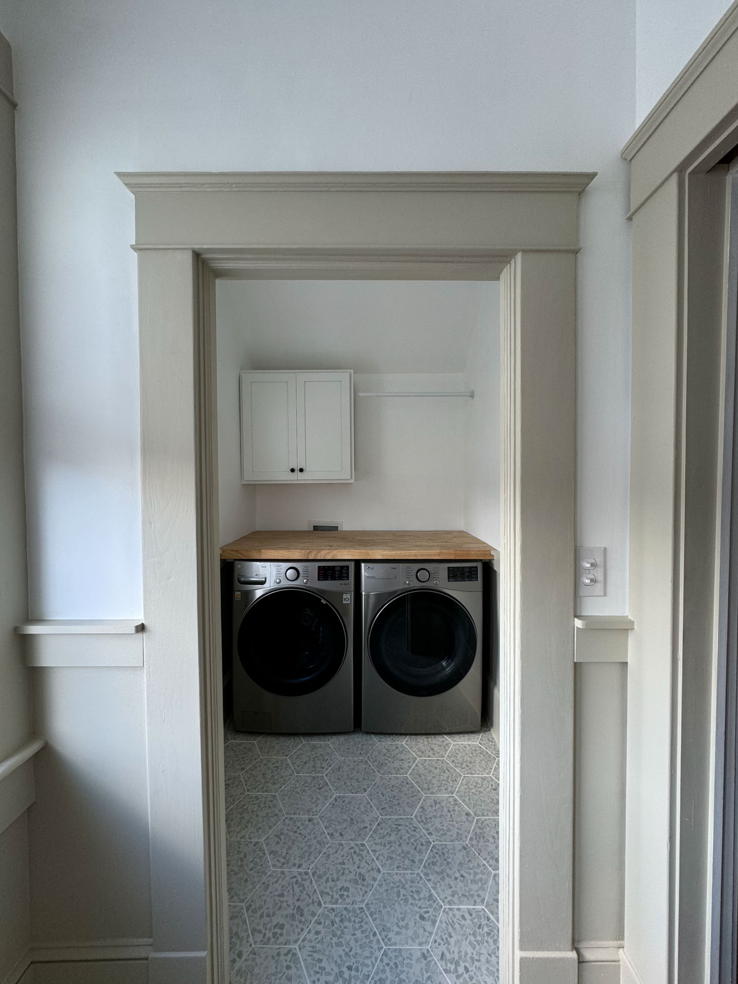 Laundry Nook off of New Bathroom