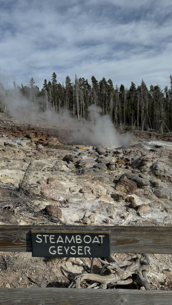 Steamboat Geyser at Yellowstone