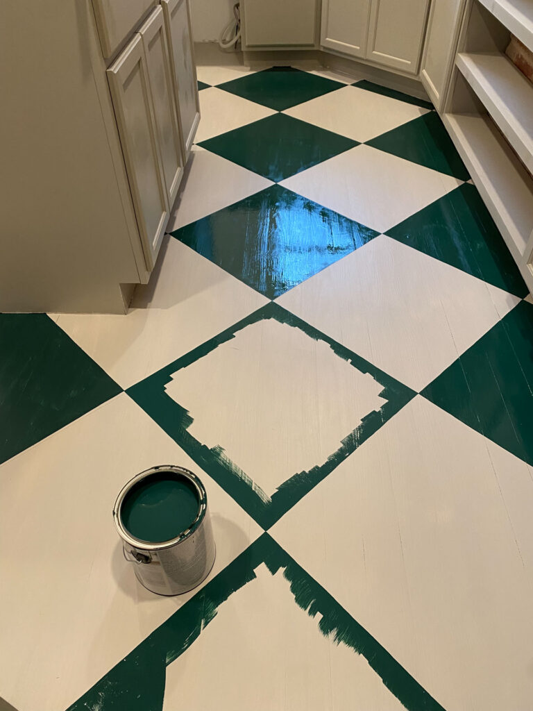 Checkerboard Floors in Kitchen at Peronneau Place