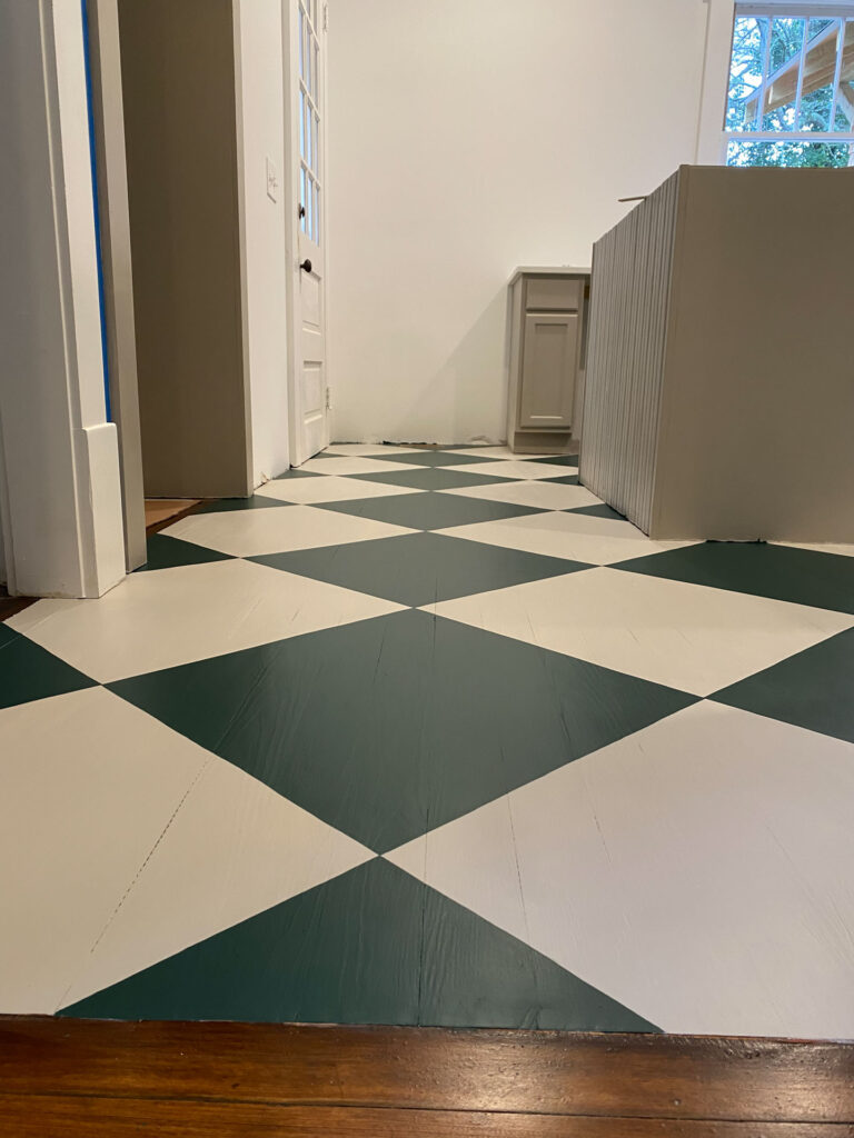 Checkerboard Floors in Kitchen at Peronneau Place