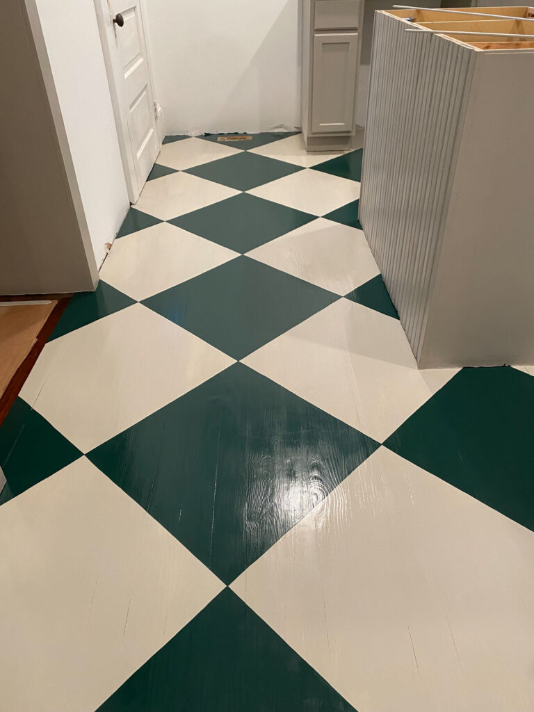 Checkerboard Floors in Kitchen at Peronneau Place