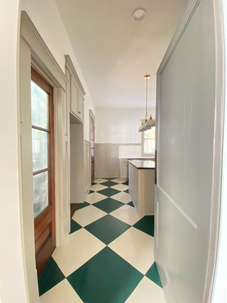 Checkerboard Floors in Kitchen at Peronneau Place