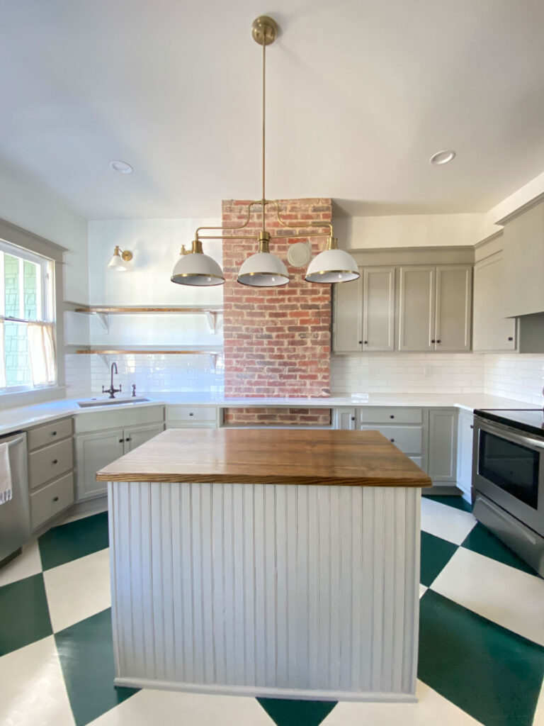 Checkerboard Floors in Kitchen at Peronneau Place