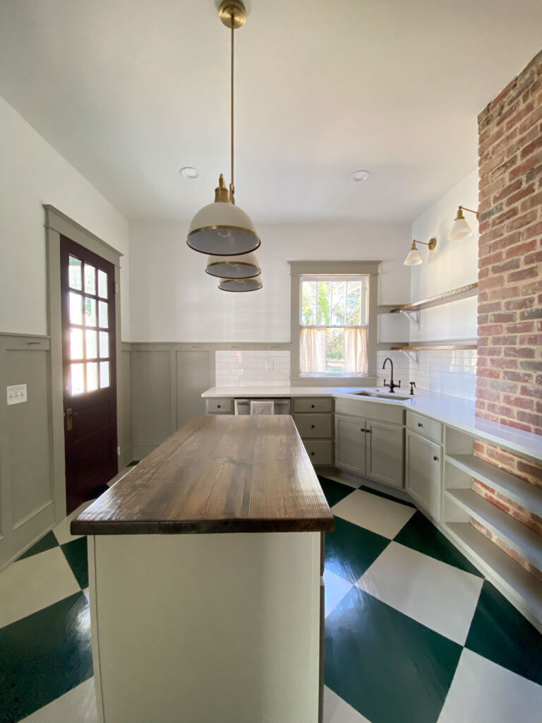 Checkerboard Floors in Kitchen at Peronneau Place