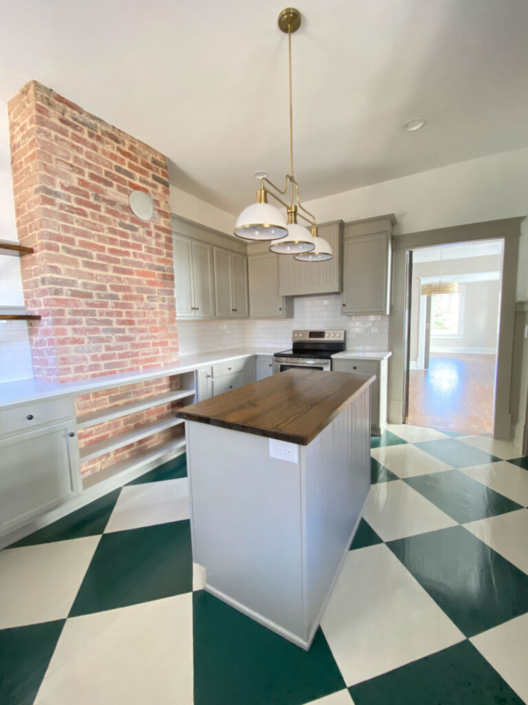 Checkerboard Floors in Kitchen at Peronneau Place