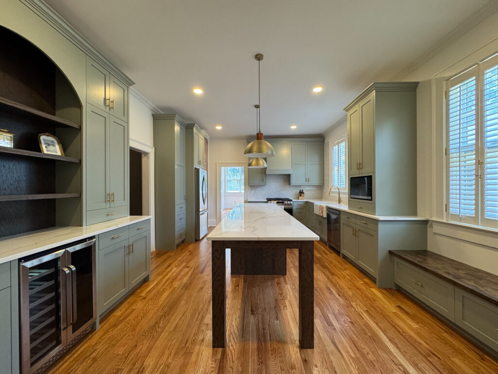 Historic Kitchen Renovation - Green Cabinets